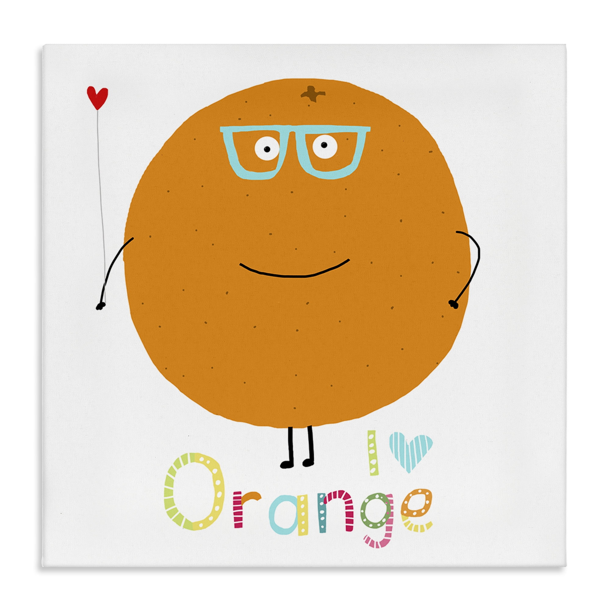 Stupell Industries Fun Smiling Orange Food & Beverage Painting Wrapped Canvas Art Print Wall Art, 17 x 17