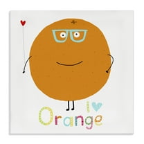 Stupell Industries Fun Smiling Orange Food & Beverage Painting Wrapped Canvas Art Print Wall Art, 17 x 17