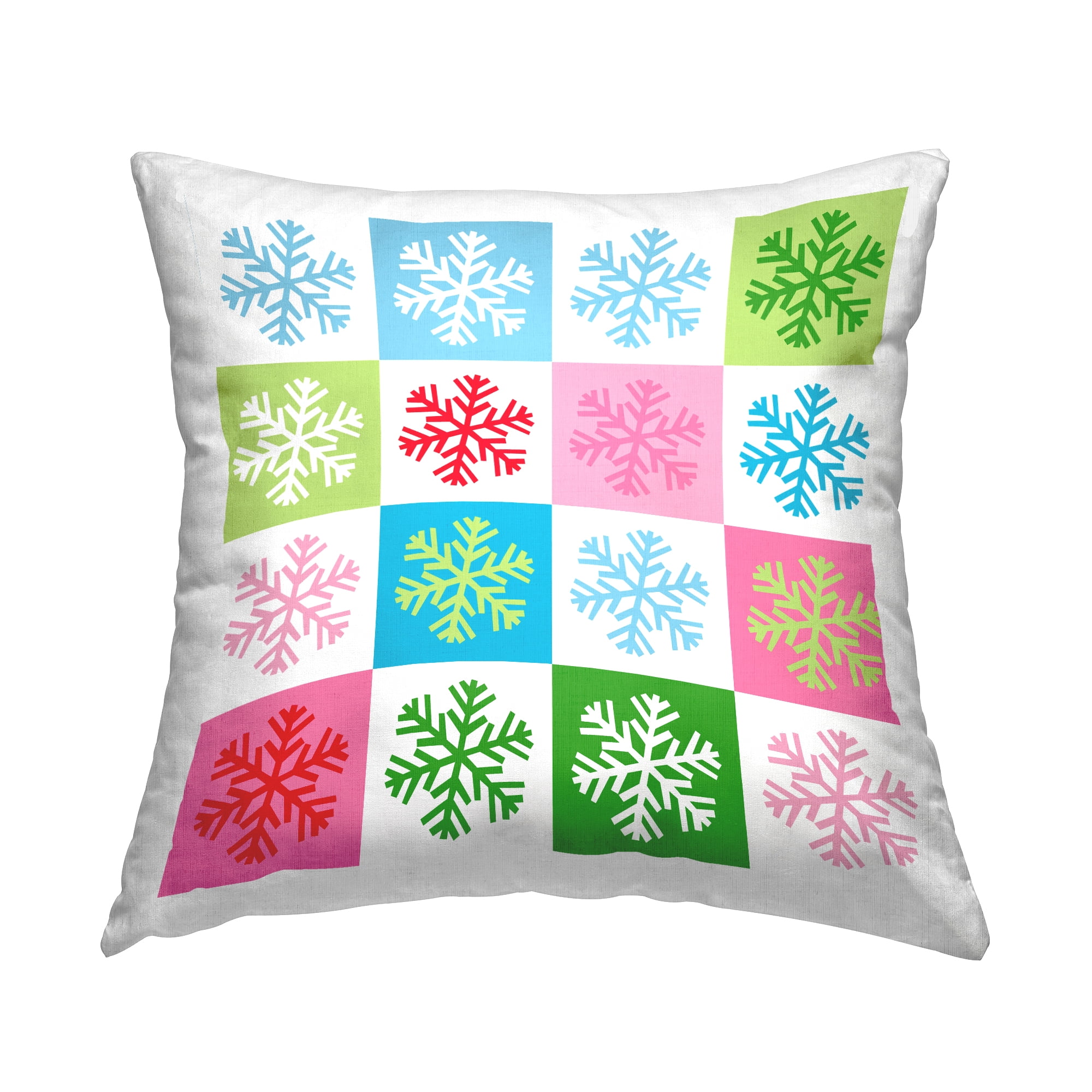 Stupell Industries Fun Snowflake Pop Style Squares Printed Throw Pillow Design by Lil' Rue