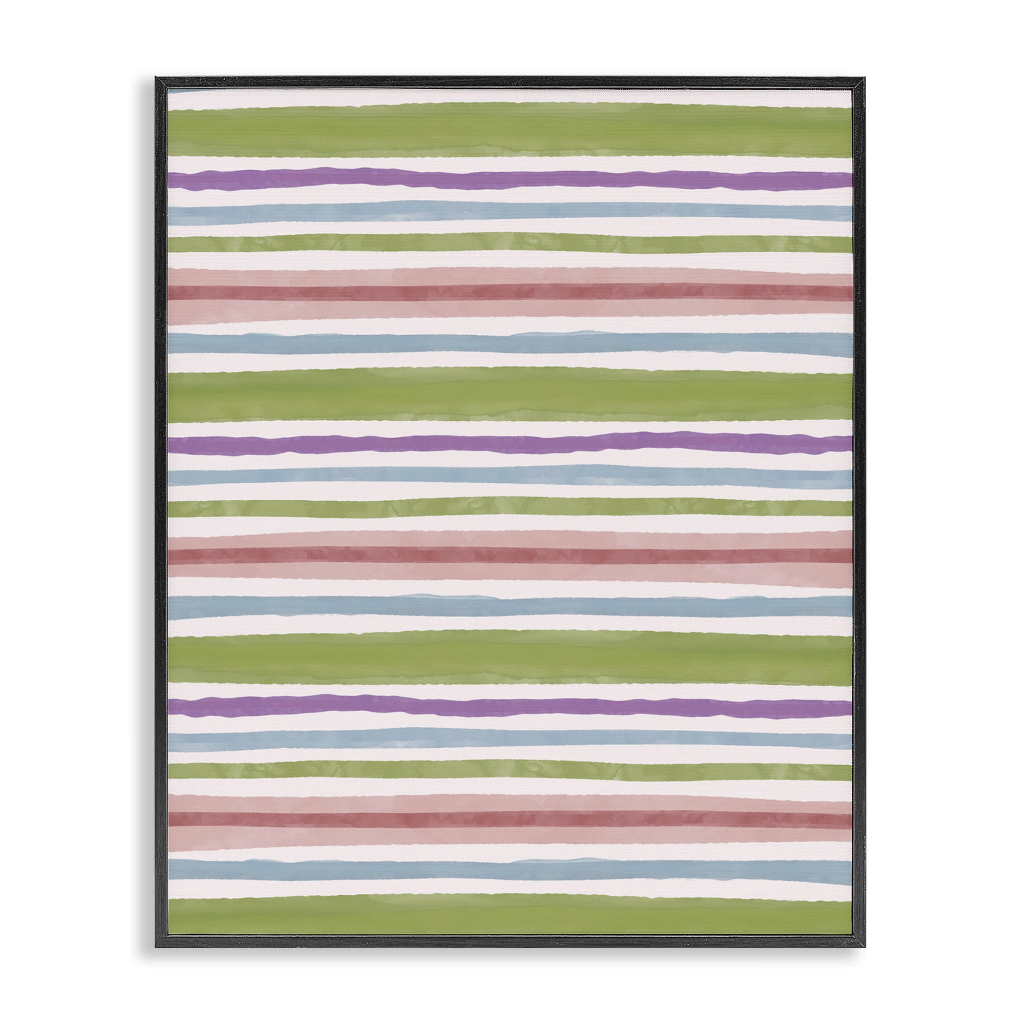 Stupell Industries Fun Stripes Pattern Abstract Painting Black Framed Art Print Wall Art, 11 x 14