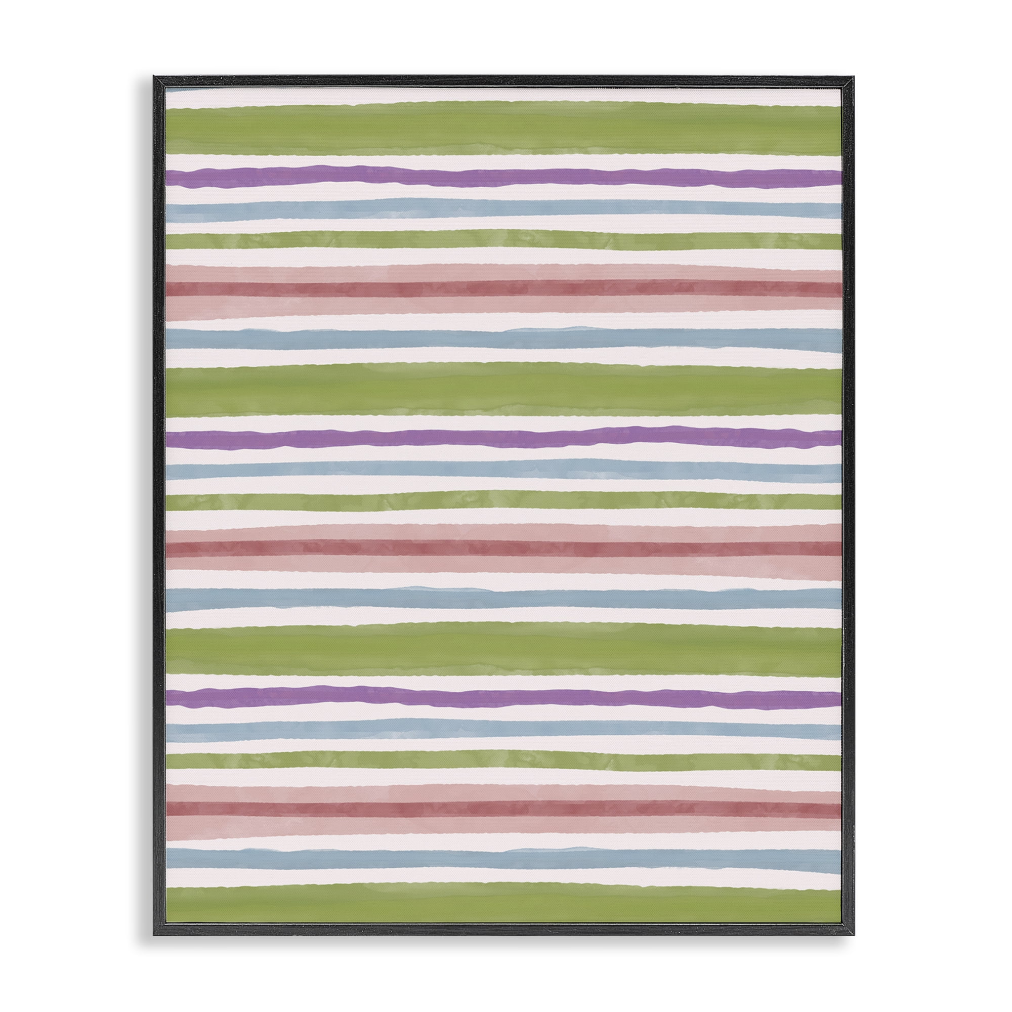 Stupell Industries Fun Stripes Pattern Abstract Painting Black Framed Art Print Wall Art, 24 x 30