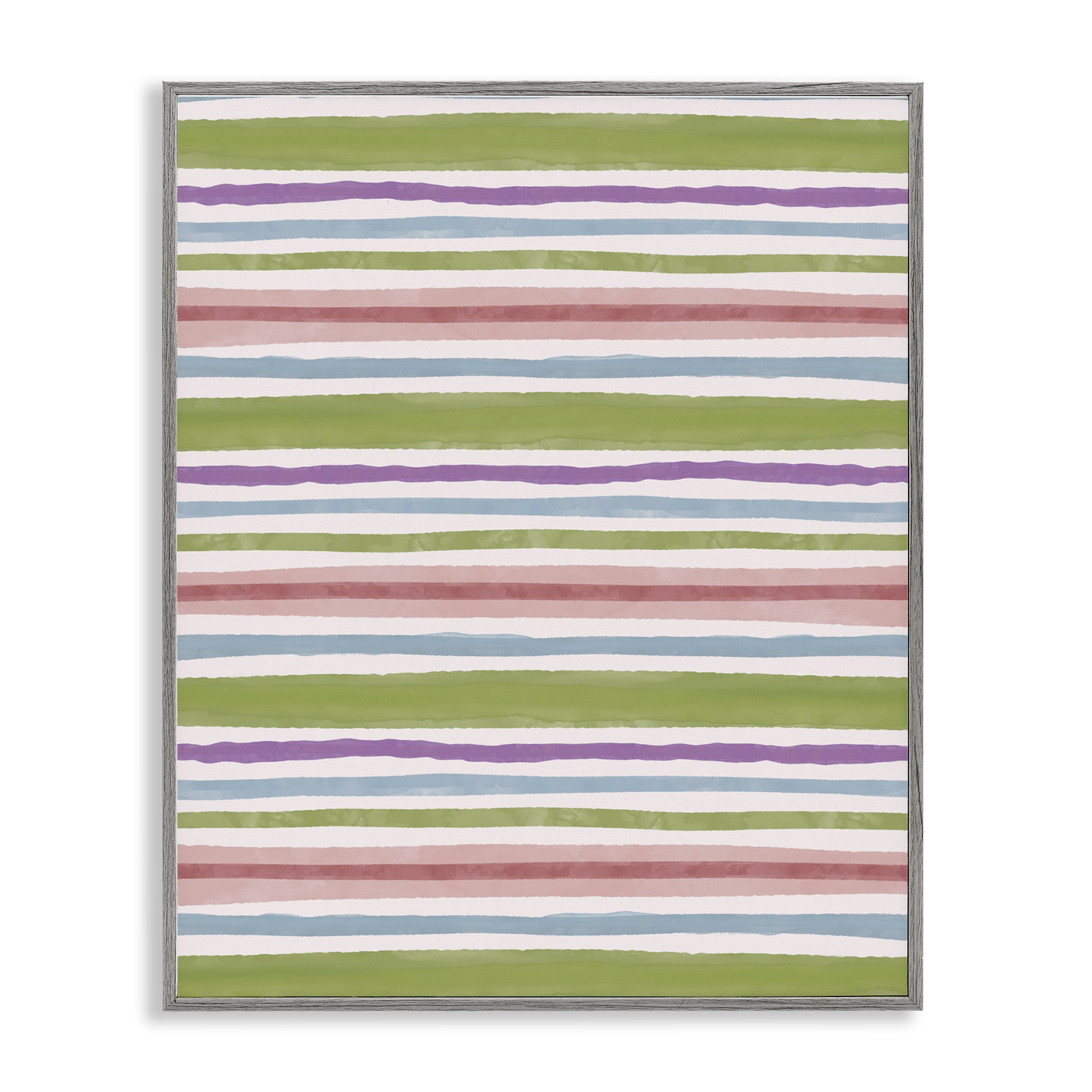 Stupell Industries Fun Stripes Pattern Abstract Painting Gray Framed Art Print Wall Art, 16 x 20