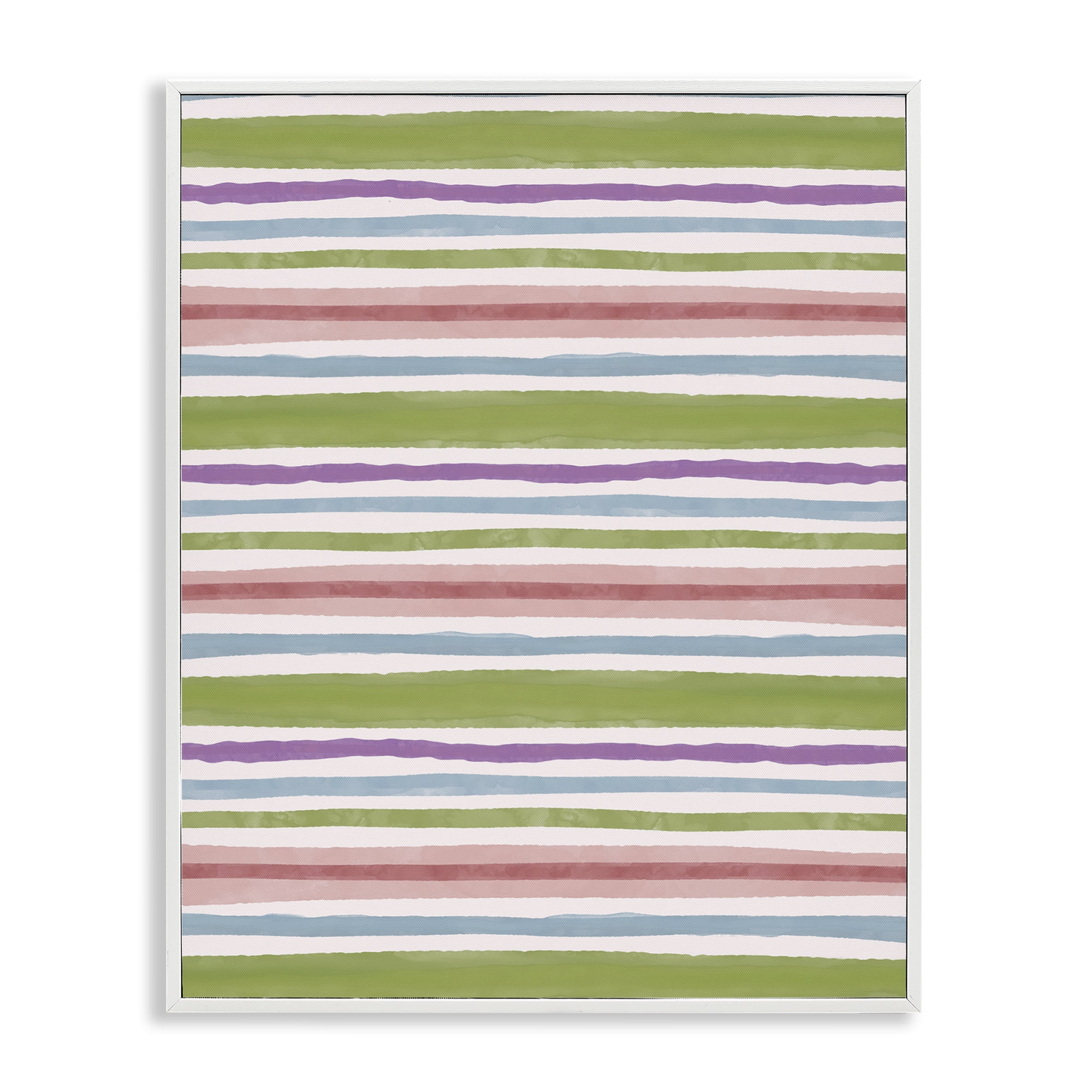 Stupell Industries Fun Stripes Pattern Abstract Painting White Framed Art Print Wall Art, 16 x 20