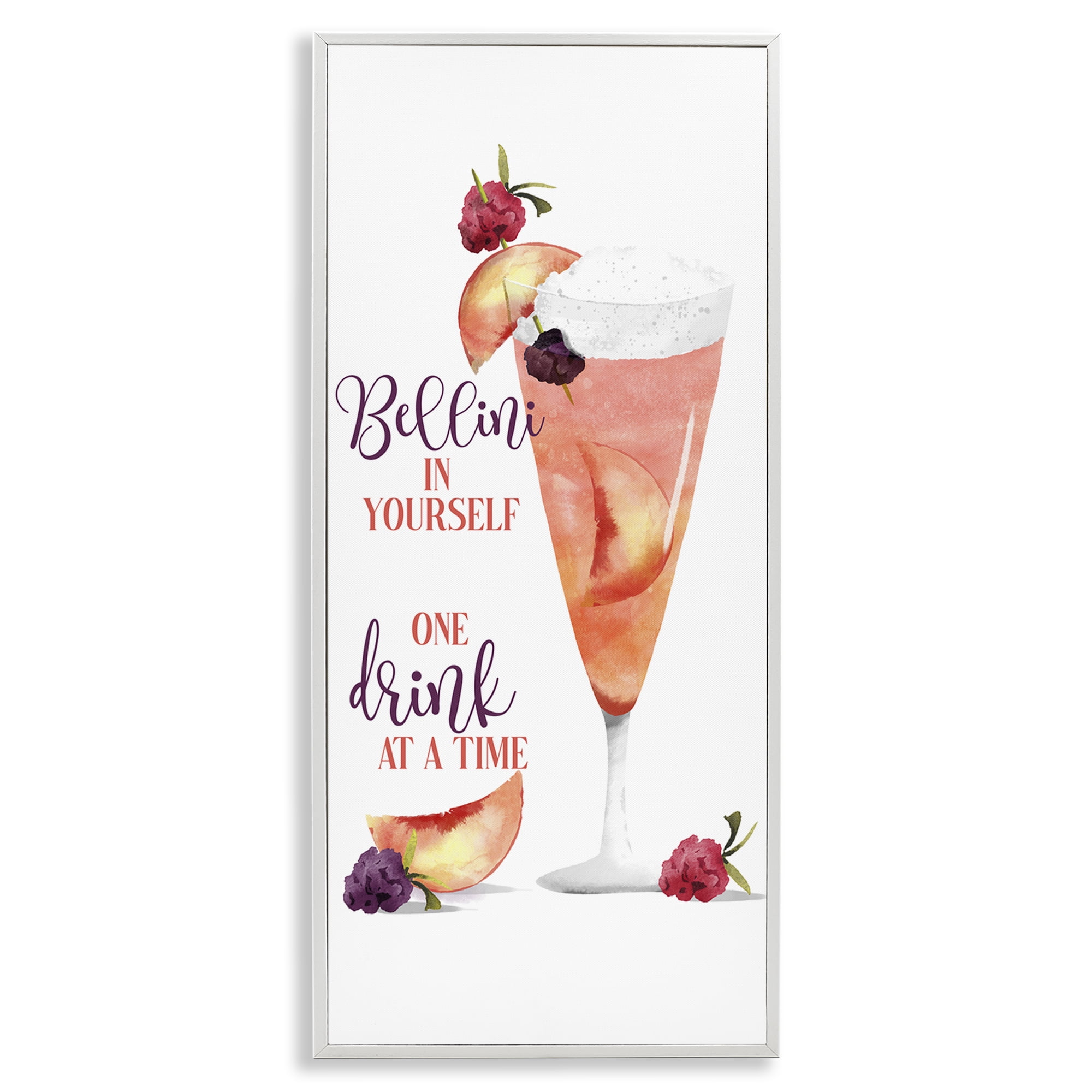 Stupell Industries Fun Summer Drink Pun Food & Beverage Painting White Framed Art Print Wall Art, 13 x 30