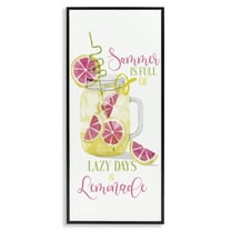 Stupell Industries Fun Summer Lemonade Food & Beverage Painting Black Framed Art Print Wall Art, 10 x 24