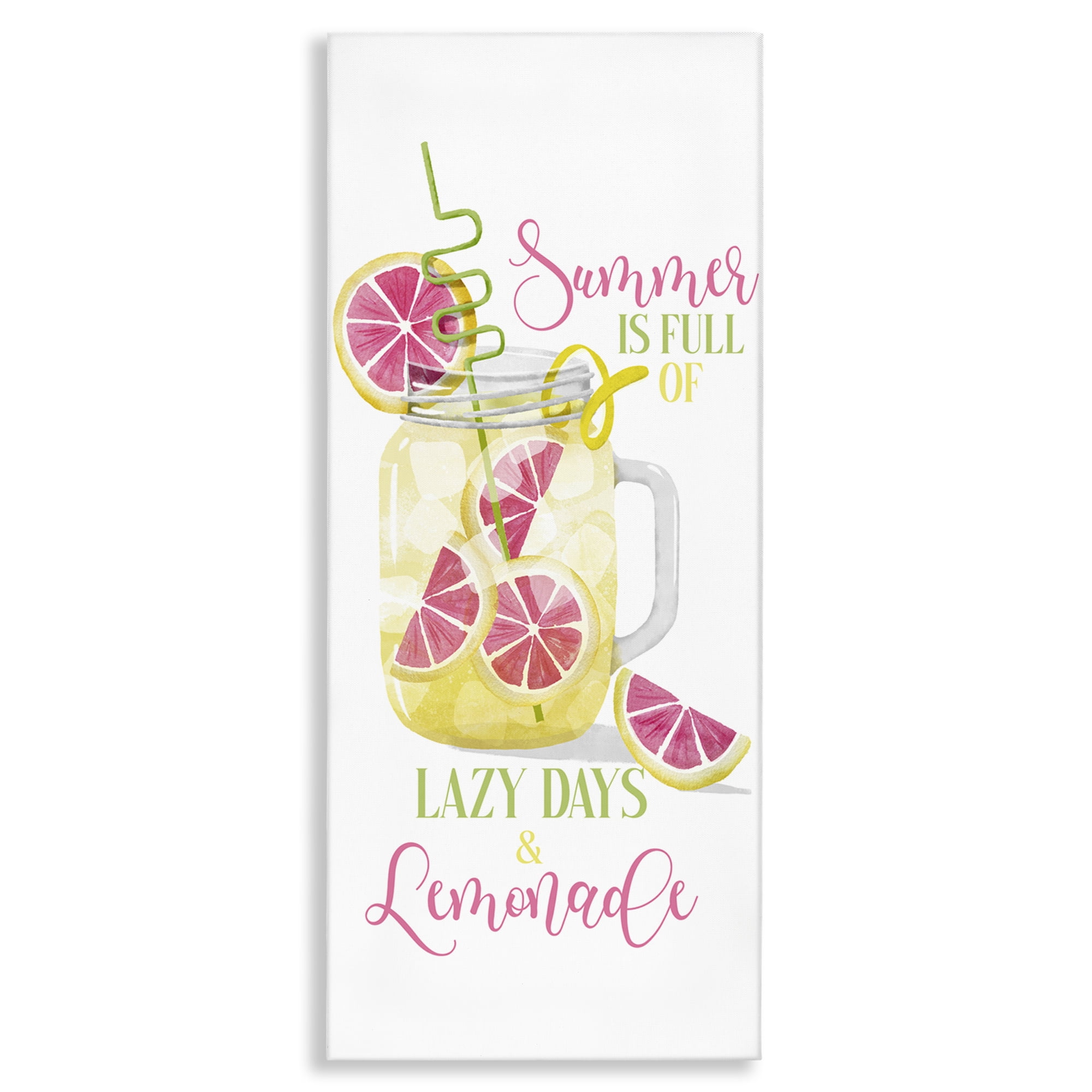 Stupell Industries Fun Summer Lemonade Food & Beverage Painting Wrapped Canvas Art Print Wall Art, 13 x 30