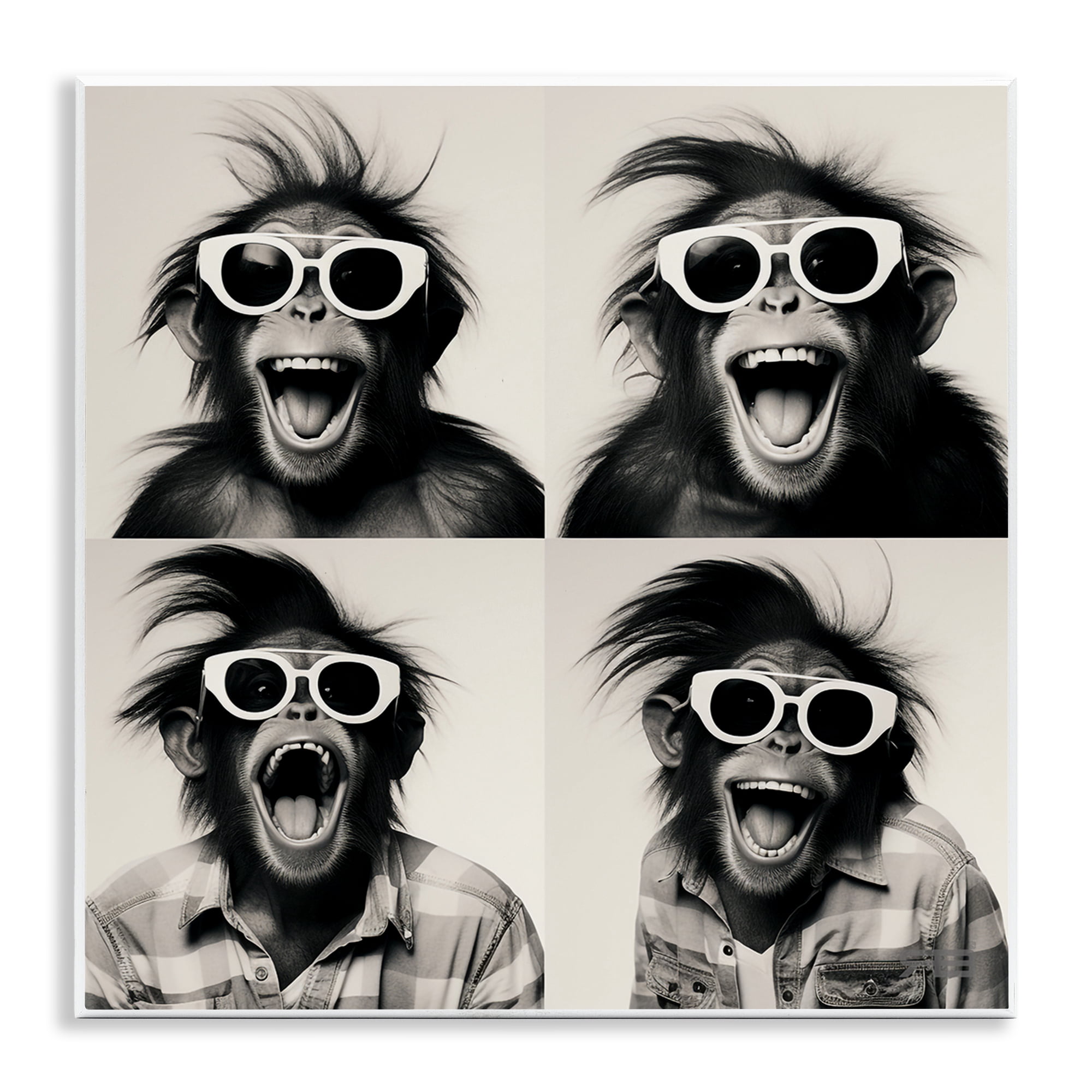 Stupell Industries Fun Sunglasses Monkey Animals Painting Unframed Art Print Wall Art, 12 x 12