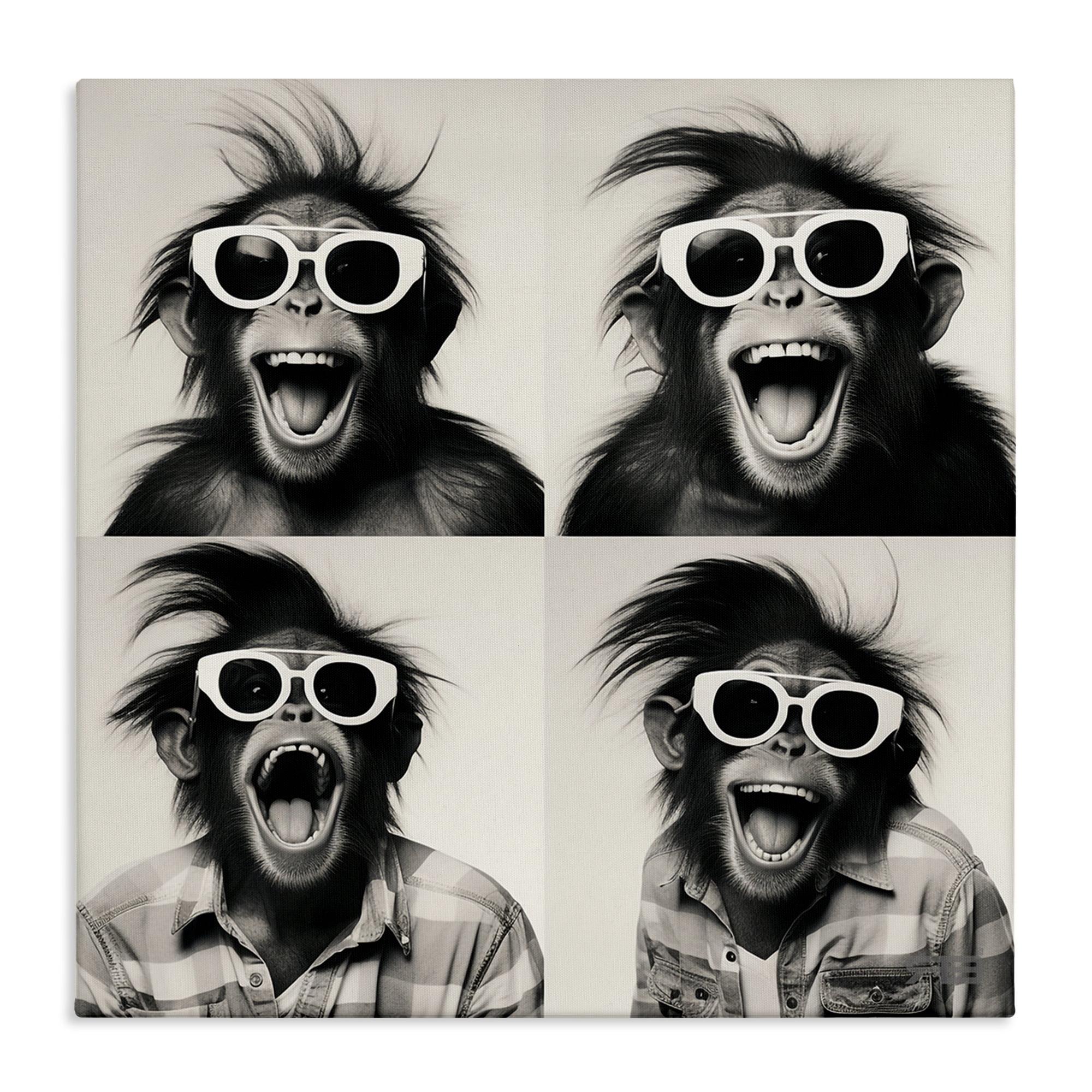 Stupell Industries Fun Sunglasses Monkey Animals Painting Wrapped Canvas Art Print Wall Art, 36 x 36
