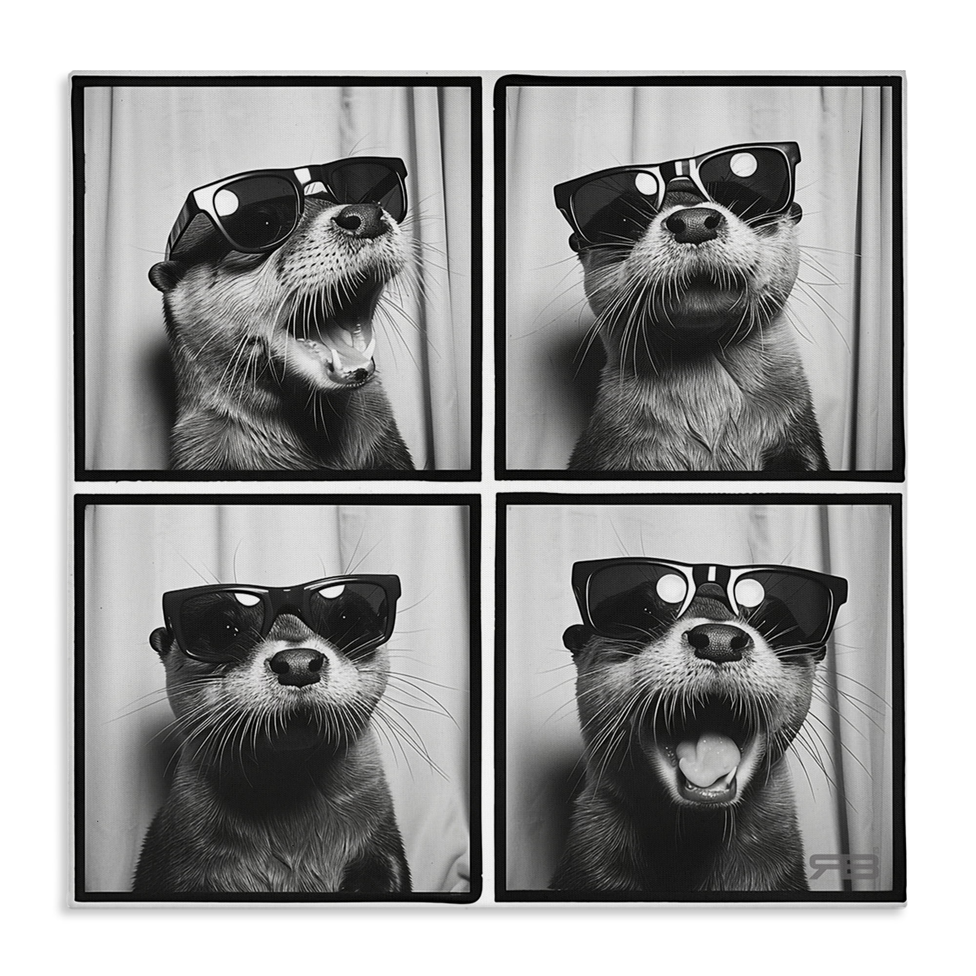 Stupell Industries Fun Sunglasses Otter Animals Painting Wrapped Canvas Art Print Wall Art, 36 x 36