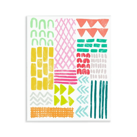 Stupell Industries Fun Varied Patterns & Shapes Abstract Painting Unframed Art Print Wall Art, 11 x 14