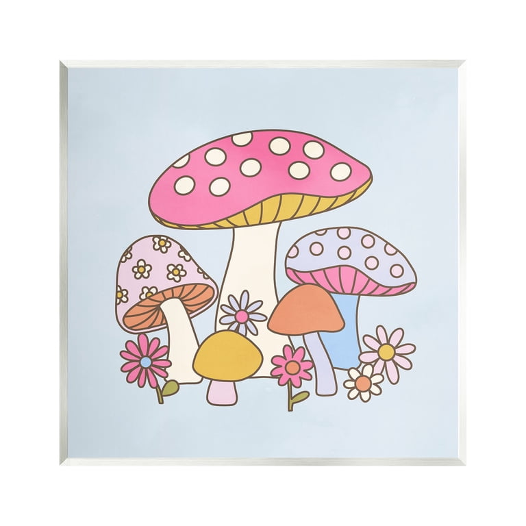 Unfframed Whimsical Mushroom Wall Art...