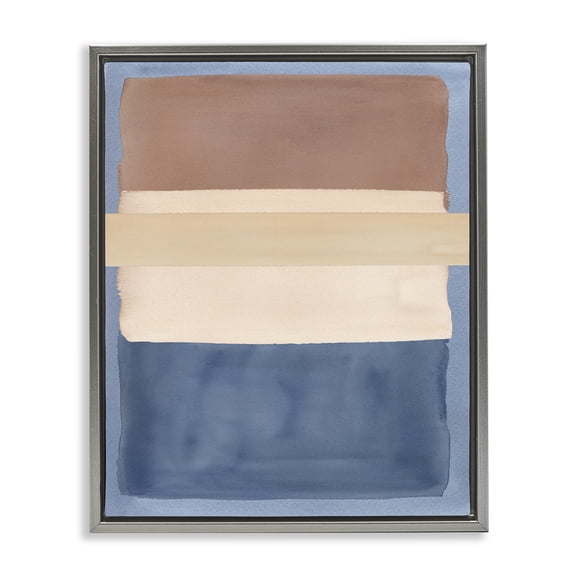 Stupell Industries Fun With Blue & Brown Gray Framed Floater Canvas Wall Art design by Nina Jacobs, 21 x 17