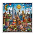 thumbnail image 1 of Stupell Industries Fun Zany Cityscape Novelty & Humor Painting White Framed Art Print Wall Art, 17 x 17, 1 of 2