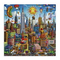 Stupell Industries Fun Zany Cityscape Novelty & Humor Painting Wrapped Canvas Art Print Wall Art, 17 x 17