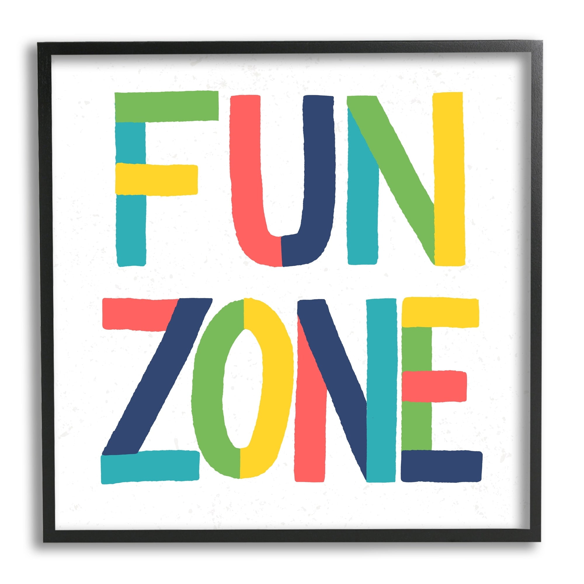 Stupell Industries Fun Zone Children's Motivational Phrase Bold Vibrant Typography, 12 x 12, Design by Raye Allison Creations