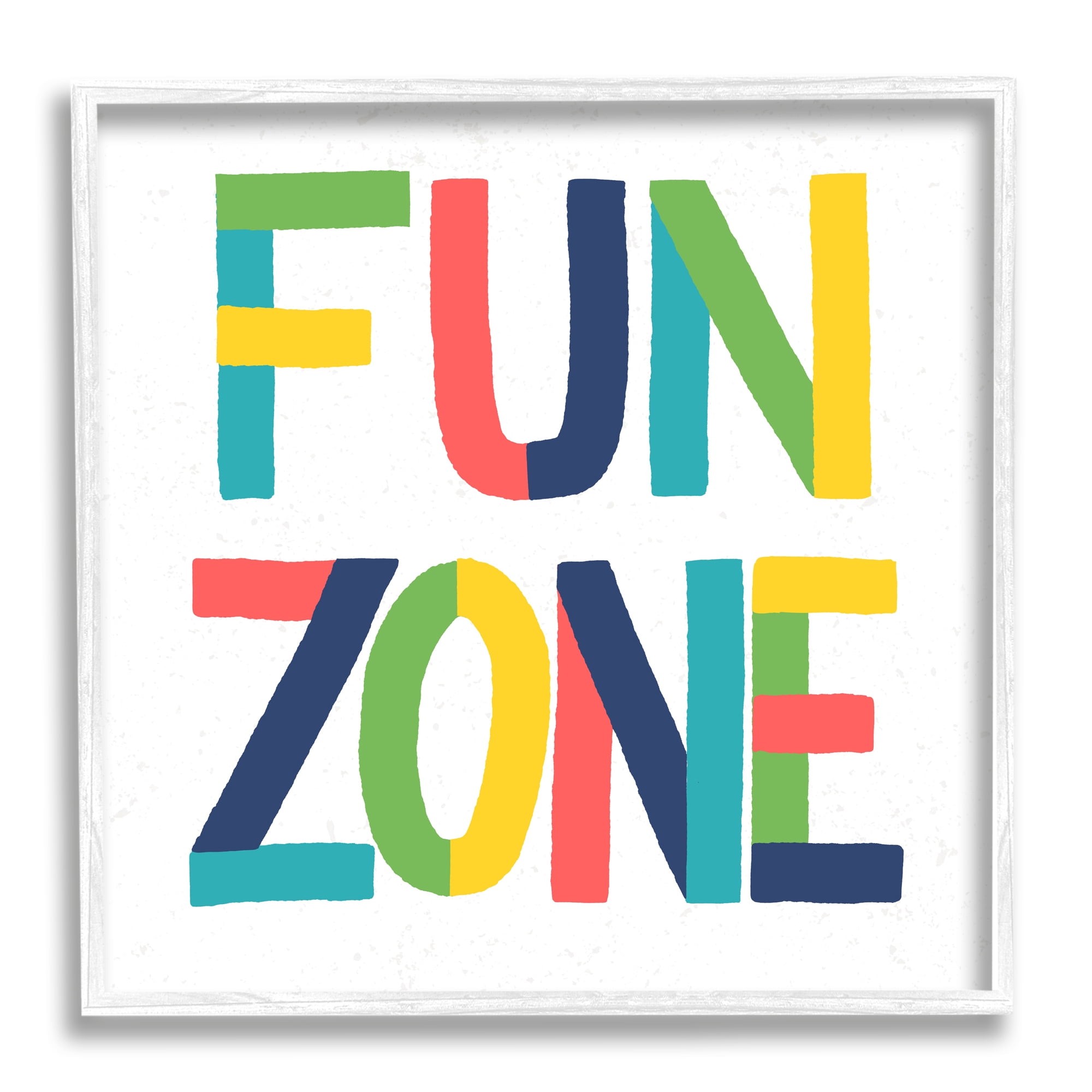 Stupell Industries Fun Zone Children's Motivational Phrase Bold Vibrant Typography, 12 x 12, Design by Raye Allison Creations