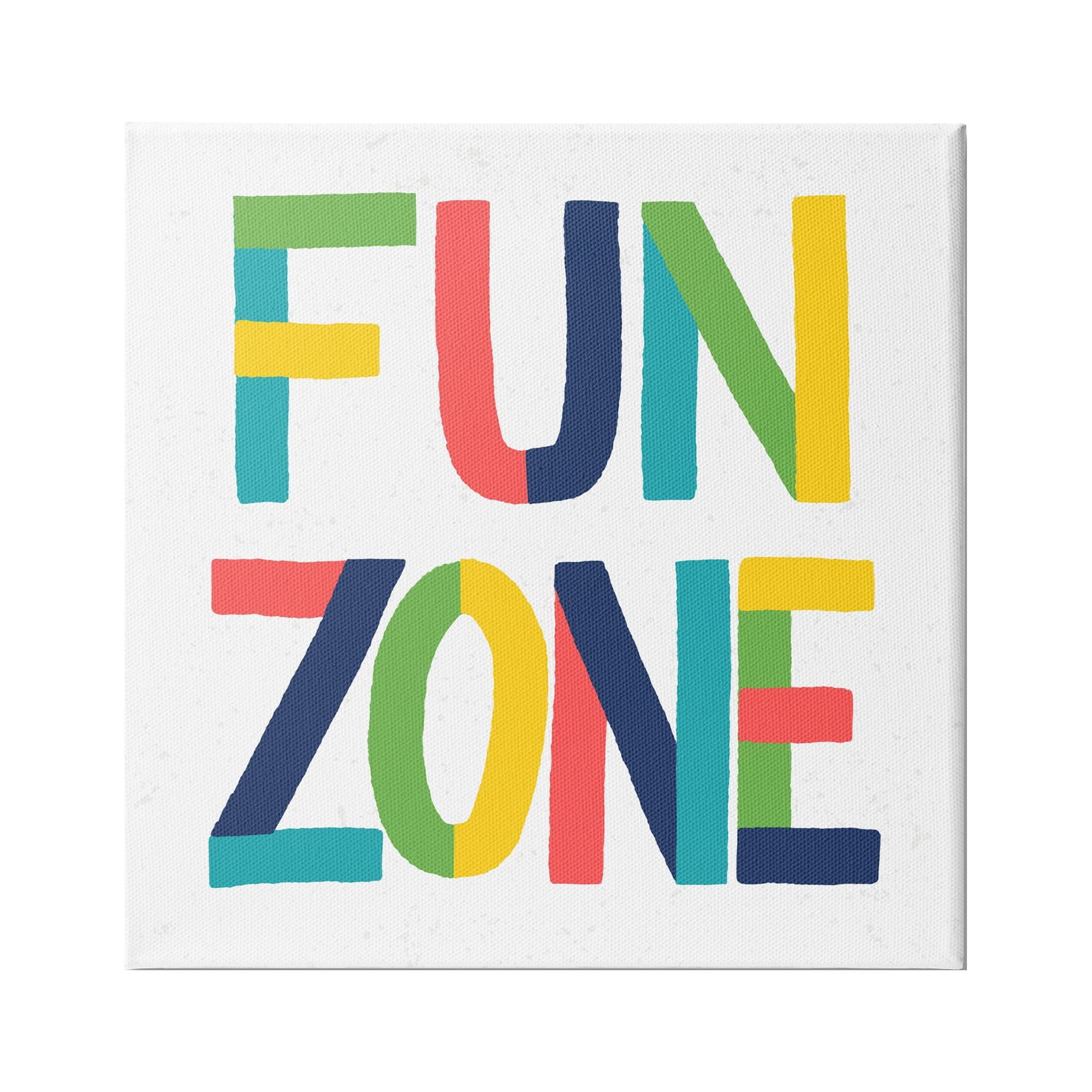 Stupell Industries Fun Zone Children's Motivational Phrase Bold Vibrant Typography, 36 x 36, Design by Raye Allison Creations