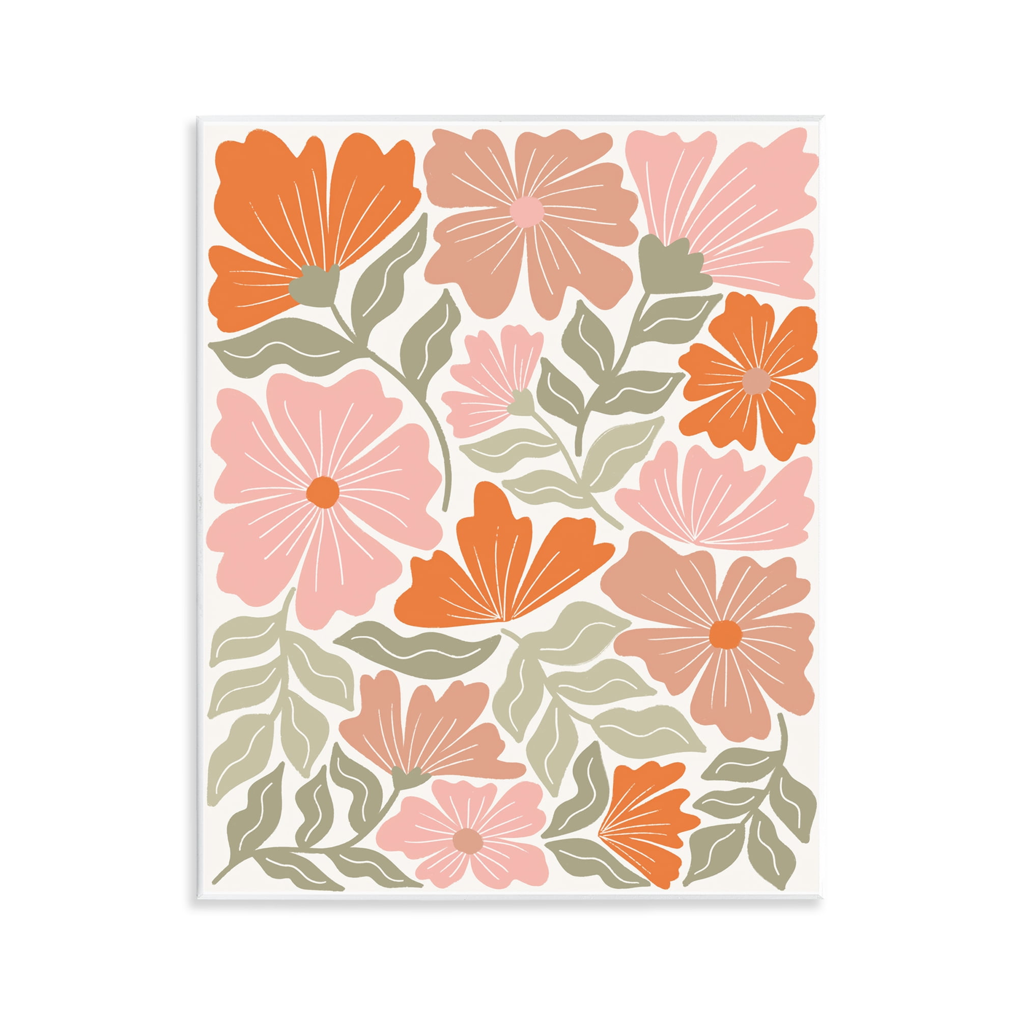 Stupell Industries Funky Asymmetrical Florals Plants & Flowers Painting Unframed Art Print Wall Art, 11 x 14