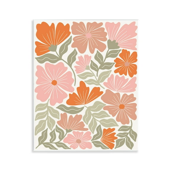 Stupell Industries Funky Asymmetrical Florals Plants & Flowers Painting Unframed Art Print Wall Art, 11 x 14