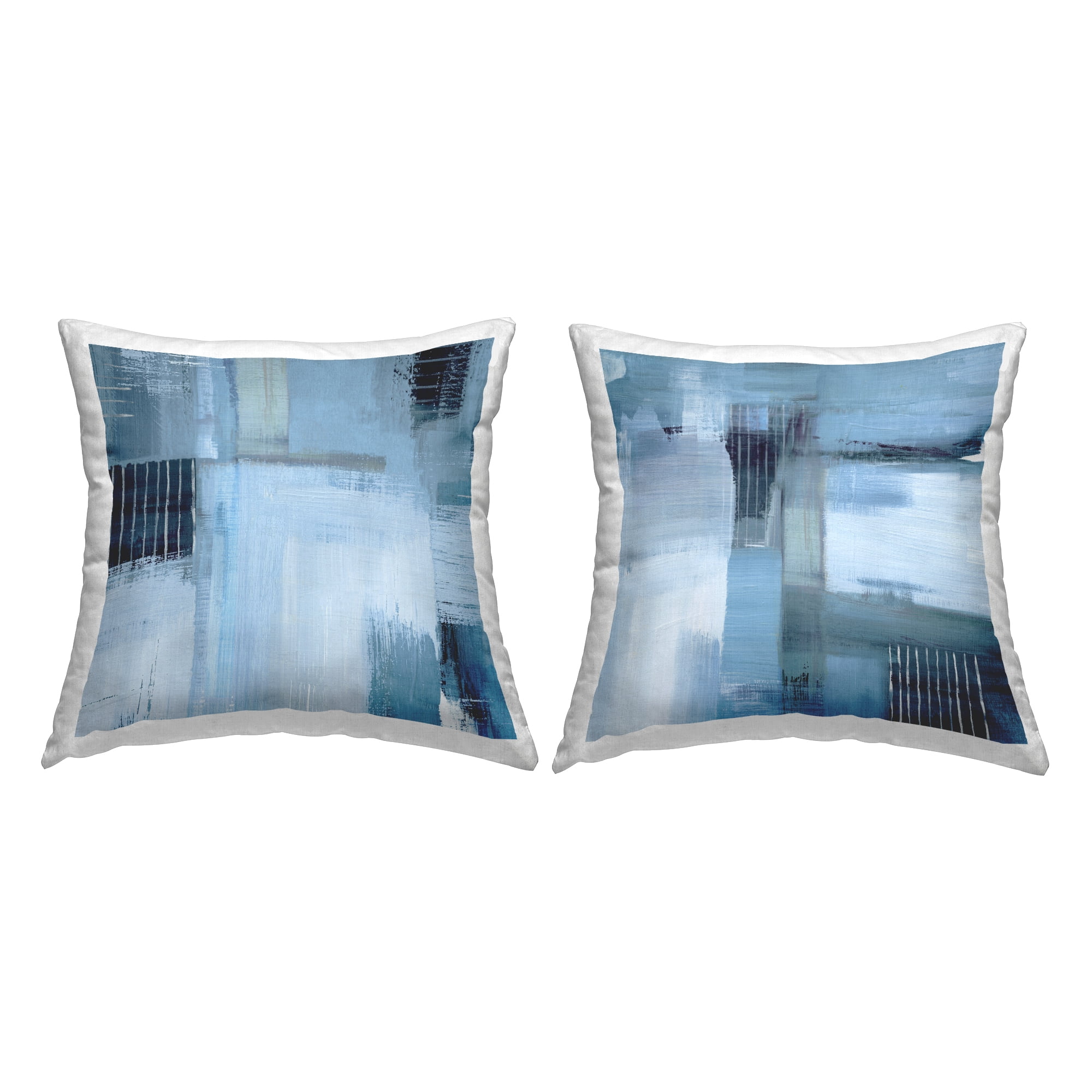Stupell Industries Funky Blue Abstracts Decorative Printed Throw Pillow Design by Susan Jill.