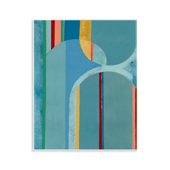 Stupell Industries Funky Blue Arches Abstract Painting Unframed Art Print Wall Art, 11 x 14
