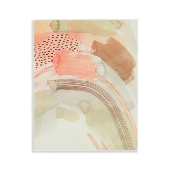 Stupell Industries Funky Blush & Beige Abstract Abstract Painting Unframed Art Print Wall Art, 11 x 14