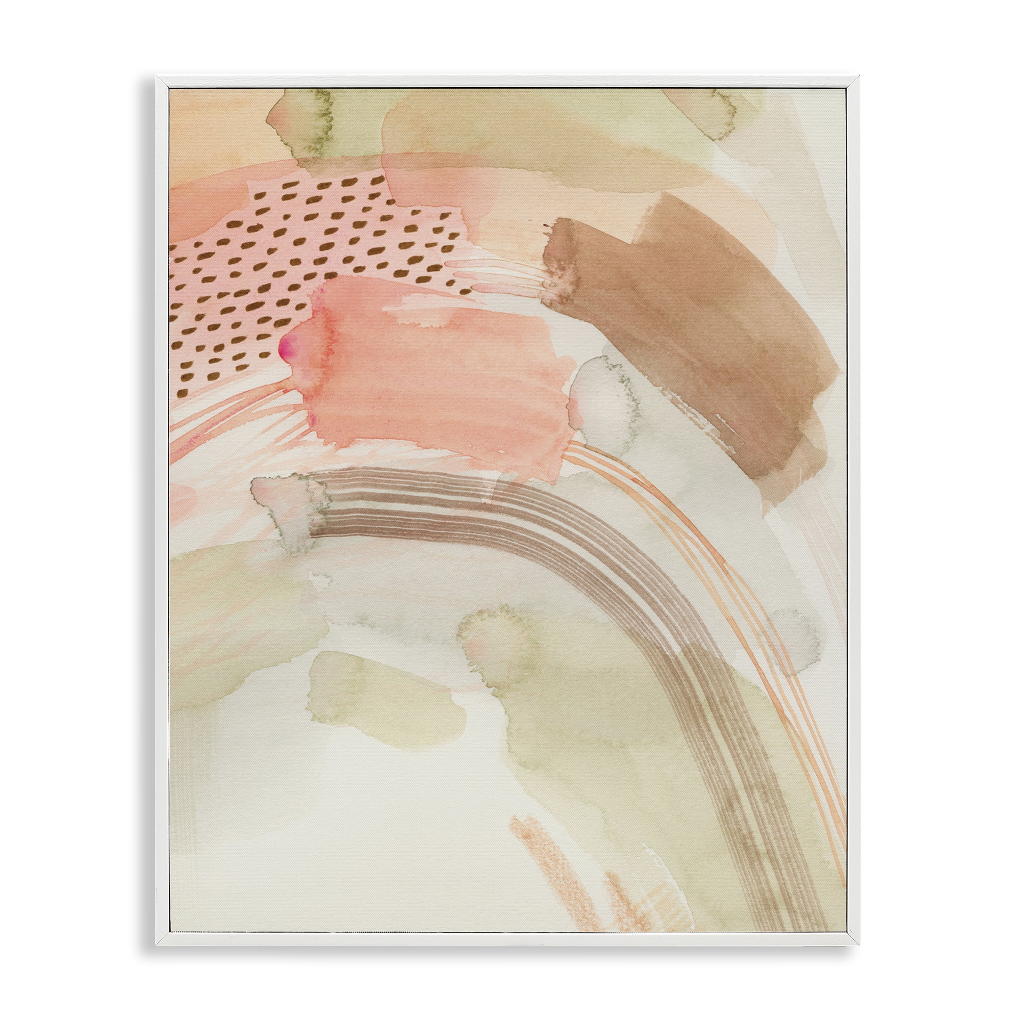 Stupell Industries Funky Blush & Beige Abstract Abstract Painting White Framed Art Print Wall Art, 24 x 30