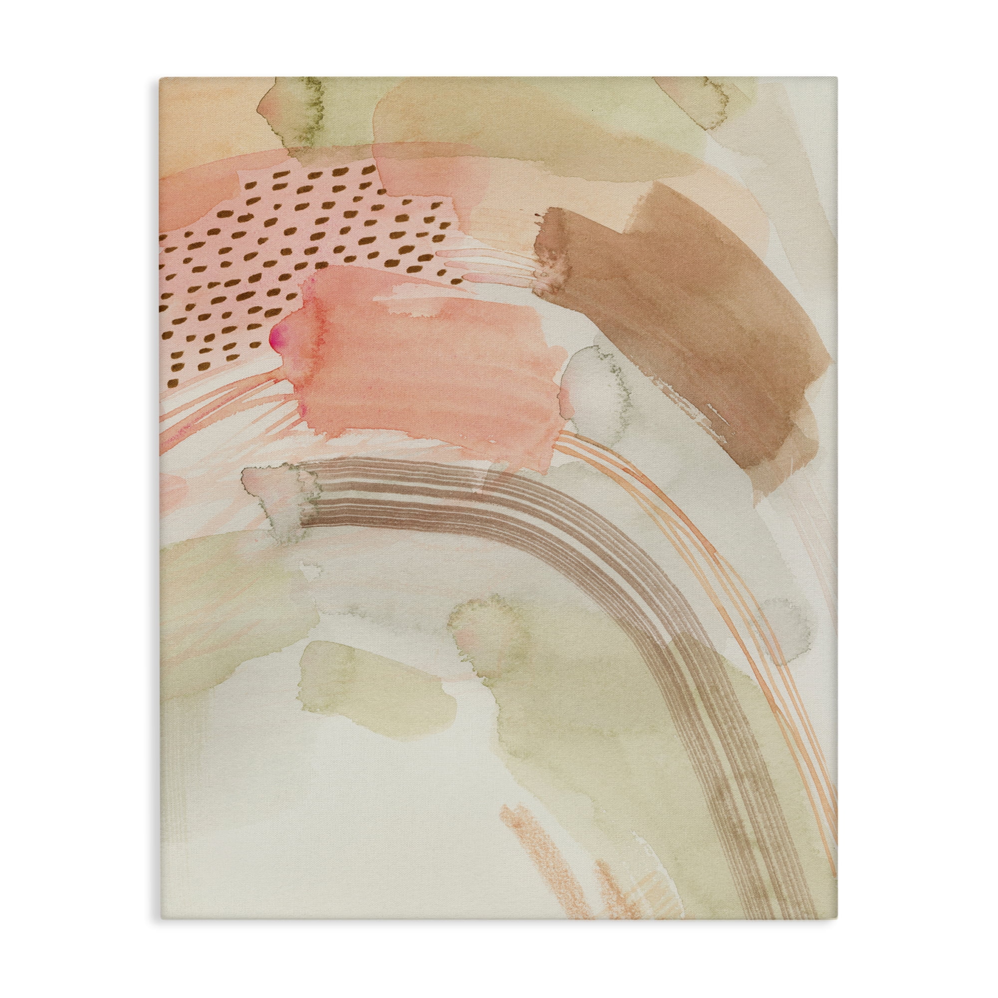 Stupell Industries Funky Blush & Beige Abstract Abstract Painting Wrapped Canvas Art Print Wall Art, 16 x 20