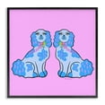 thumbnail image 1 of Stupell Industries Funky Dogs Blue & Pink Animals Painting Black Framed Art Print Wall Art, 17 x 17, 1 of 8