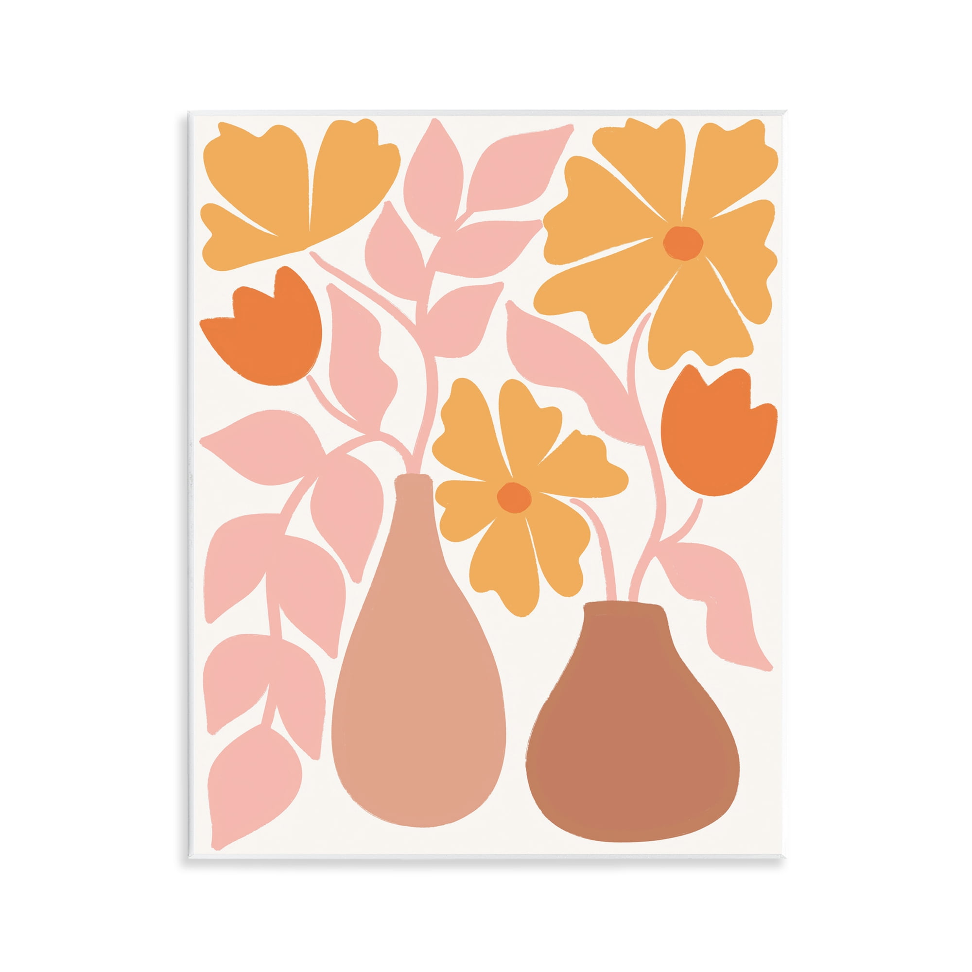 Stupell Industries Funky Flower Vases Plants & Flowers Painting Unframed Art Print Wall Art, 11 x 14