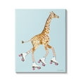 thumbnail image 1 of Stupell Industries Funky Giraffe Roller Skates Pink Wheels Striped Socks, 36 x 48, Design by Mercedes Lopez Charro, 1 of 6