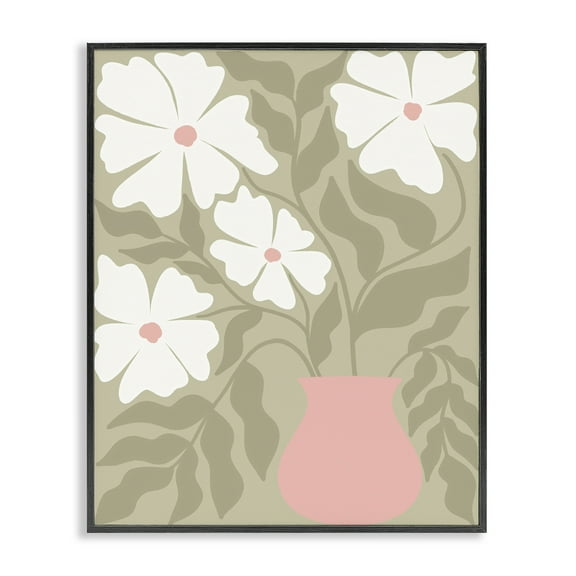 Stupell Industries Funky Pastel Florals Plants & Flowers Painting Black Framed Art Print Wall Art, 11 x 14