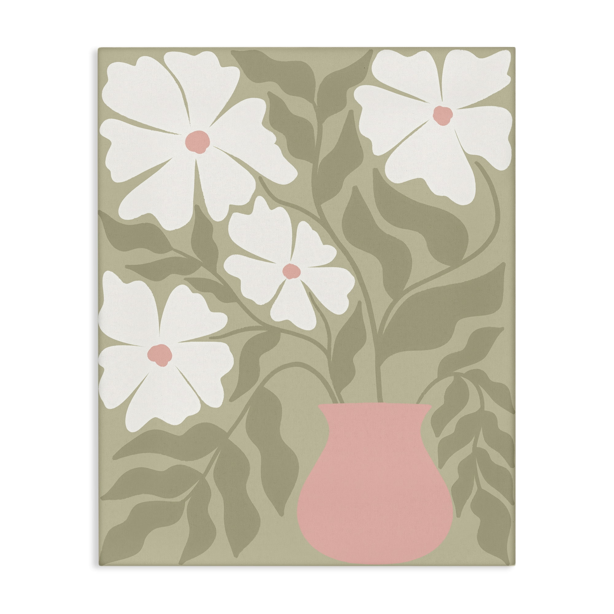 Stupell Industries Funky Pastel Florals Plants & Flowers Painting Wrapped Canvas Art Print Wall Art, 30 x 40