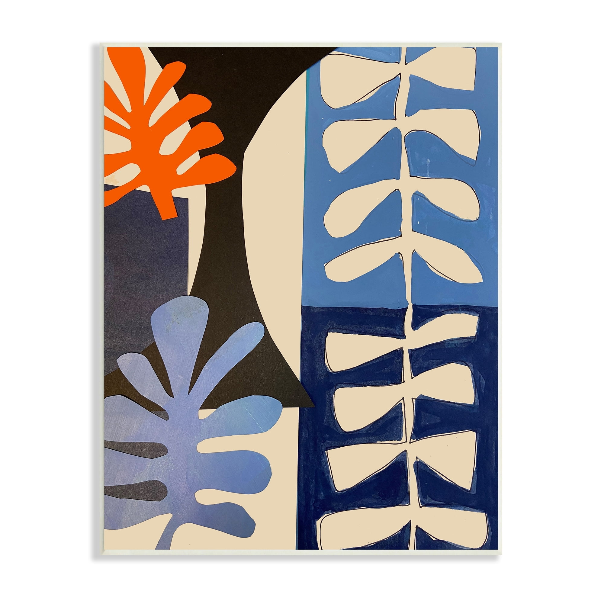 Stupell Industries Funky Plant Leaves Modern Abstract Cutout Silhouettes Graphic Art Unframed Art Print Wall Art, Design by Deborah Velasquez