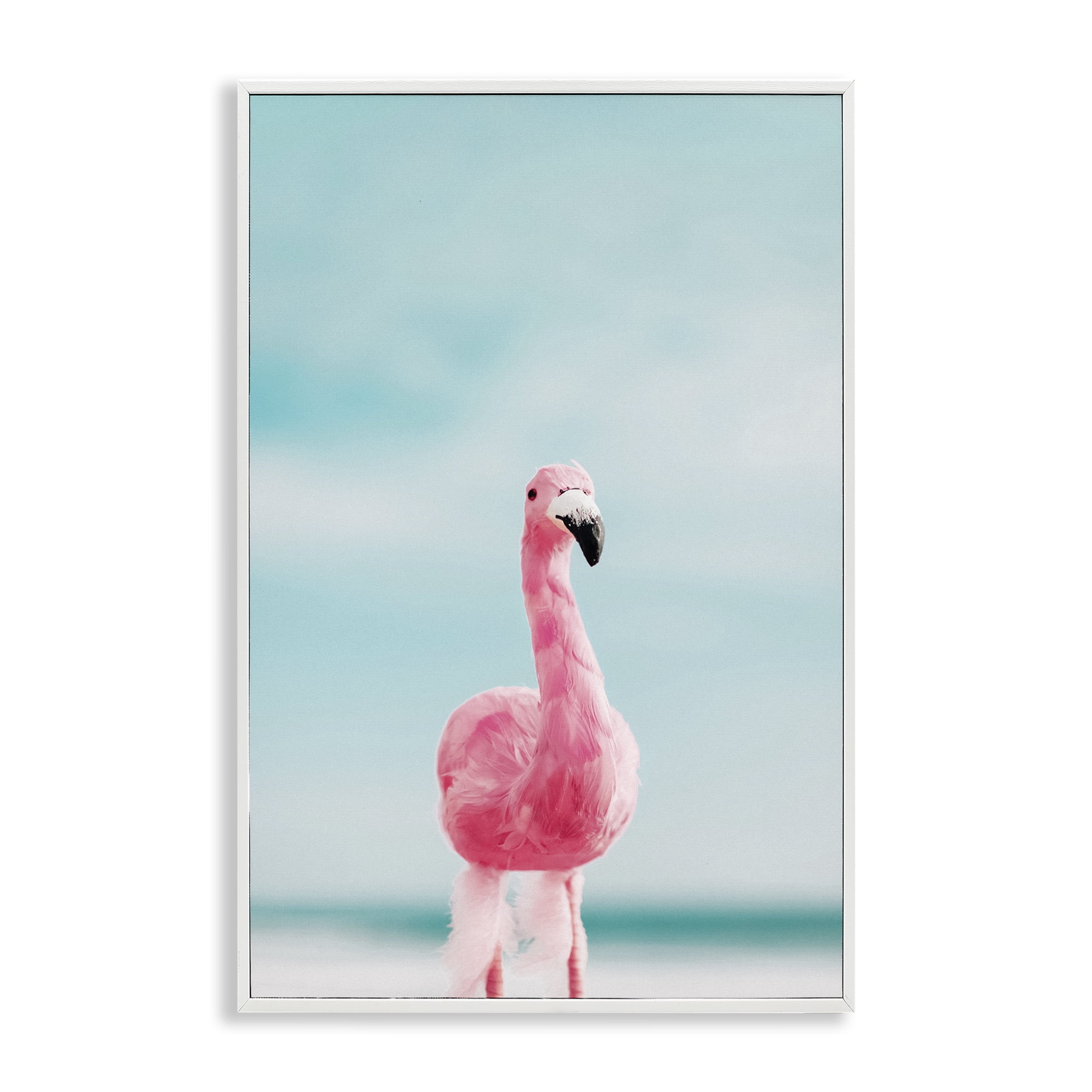Stupell Industries Funky Summer Flamingo Nautical & Beach Photography White Framed Art Print Wall Art, 16 x 24