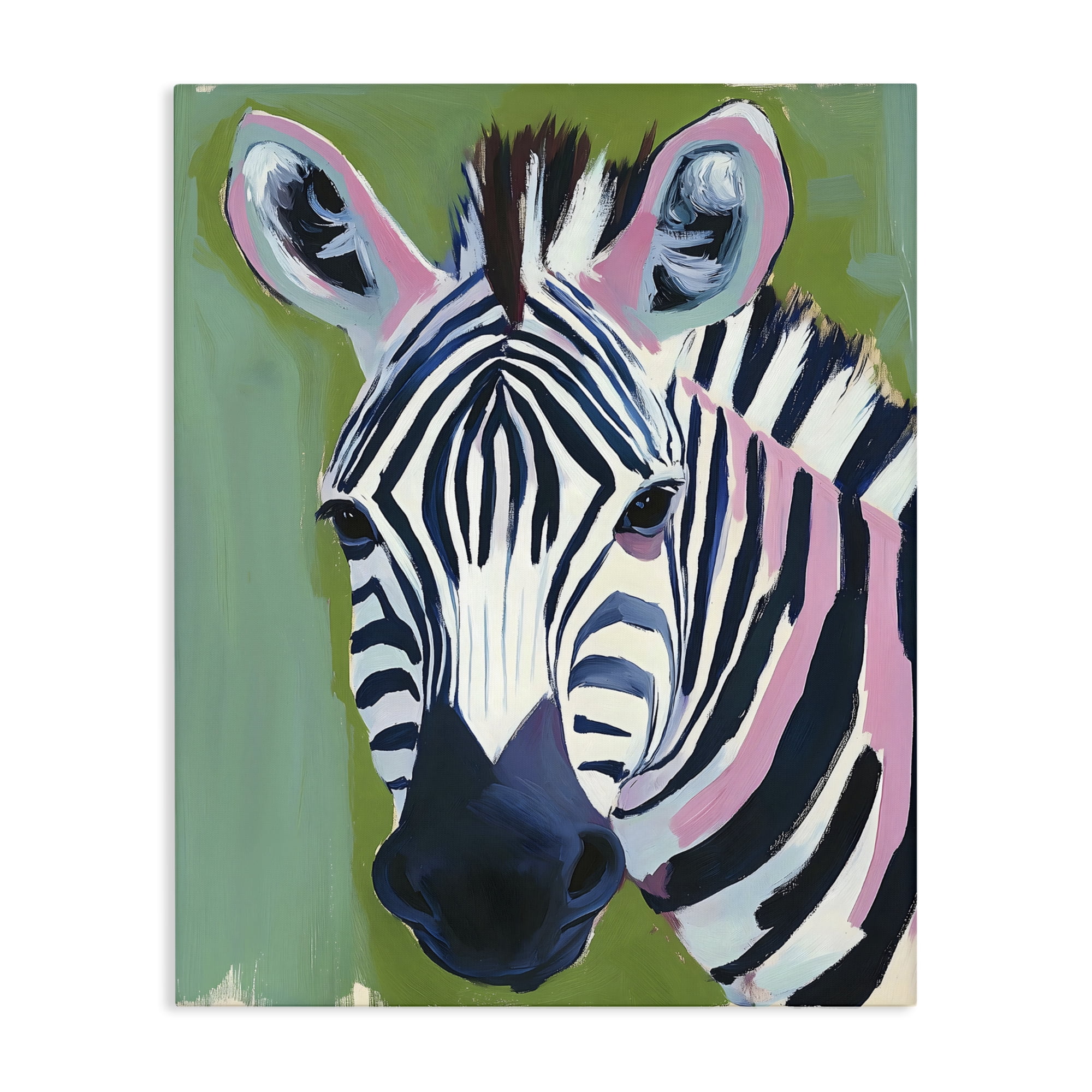 Stupell Industries Funky Zebra over Green Canvas Wall Art, design by The Prints Vibe