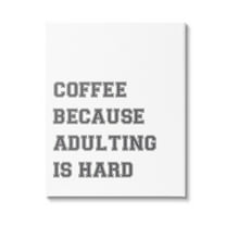 Stupell Industries Funny Adulting Is Hard Food & Beverage Painting Gallery Wrapped Canvas Art Print Wall Art, 16 x 20