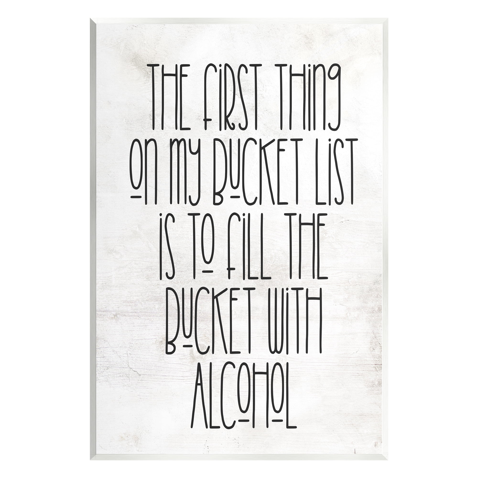 Stupell Industries Funny Alcohol Bucket List Inspirational Painting Unframed Art Print Wall Art, 13 x 19