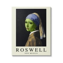 Stupell Industries Funny Alien Girl Roswell NM Travel & Places Painting Gallery Wrapped Canvas Print Wall Art