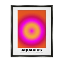 Stupell Industries Funny Aquarius Astrology Abstract Painting Black Floater Framed Canvas Art Print Wall Art, 17 x 21