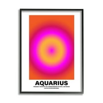 Stupell Industries Funny Aquarius Astrology Abstract Painting Black Framed Art Print Wall Art, 11 x 14