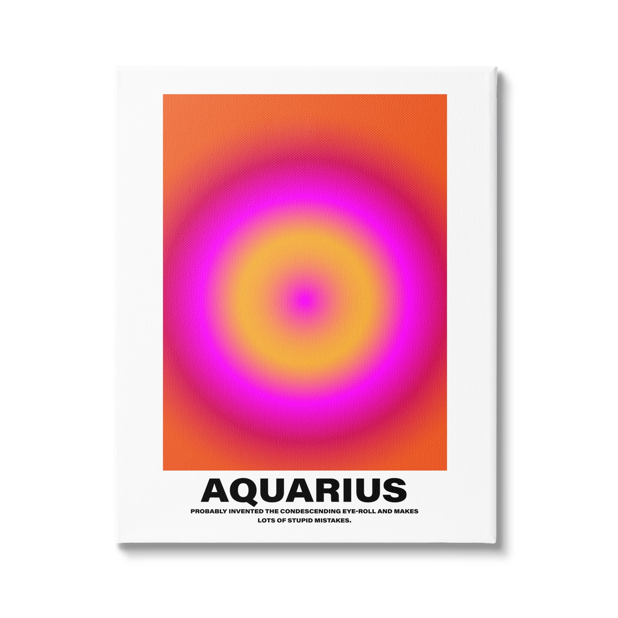 Stupell Industries Funny Aquarius Astrology Abstract Painting Gallery Wrapped Canvas Art Print Wall Art, 36 x 48