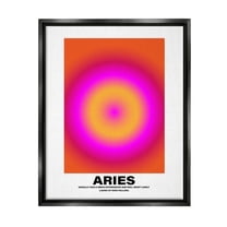 Stupell Industries Funny Aries Astrology Abstract Painting Black Floater Framed Canvas Art Print Wall Art, 17 x 21