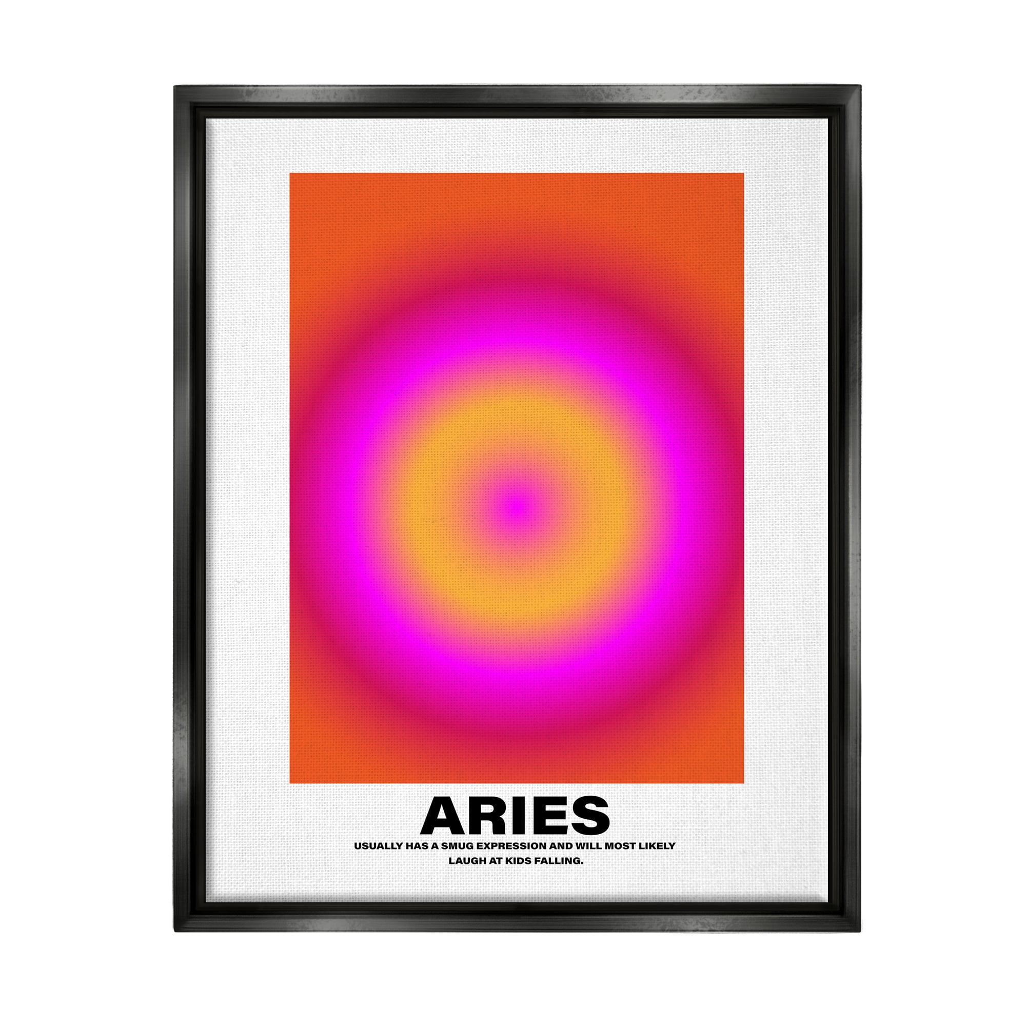 Stupell Industries Funny Aries Astrology Abstract Painting Black Floater Framed Canvas Art Print Wall Art, 25 x 31