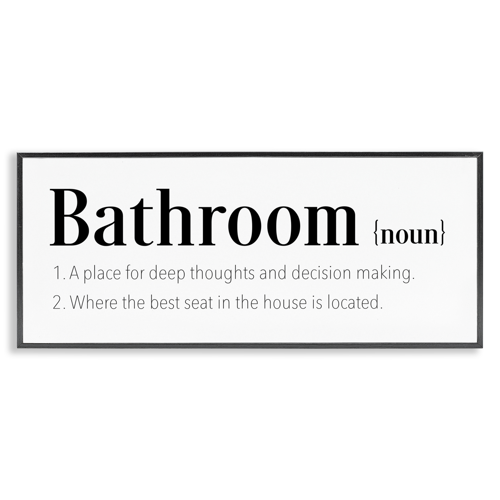 Stupell Industries Funny Bathroom Definition Bath & Laundry Painting Black Framed Art Print Wall Art, 30 x 13