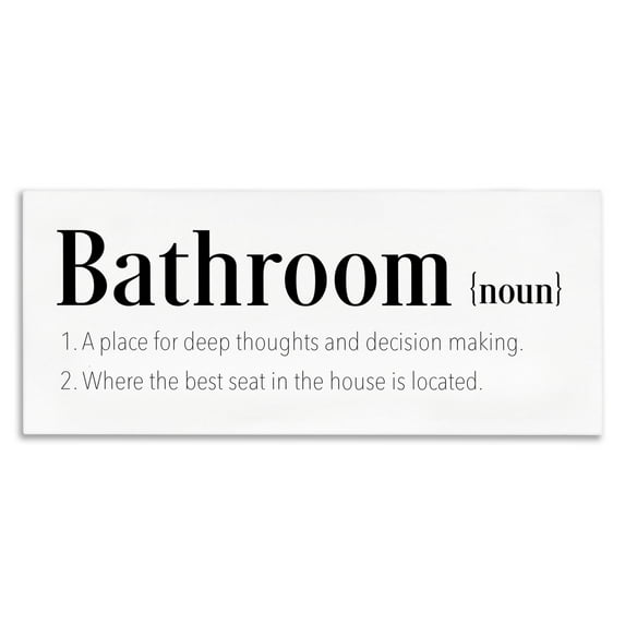 Stupell Industries Funny Bathroom Definition Bath & Laundry Painting Wrapped Canvas Art Print Wall Art, 24 x 10
