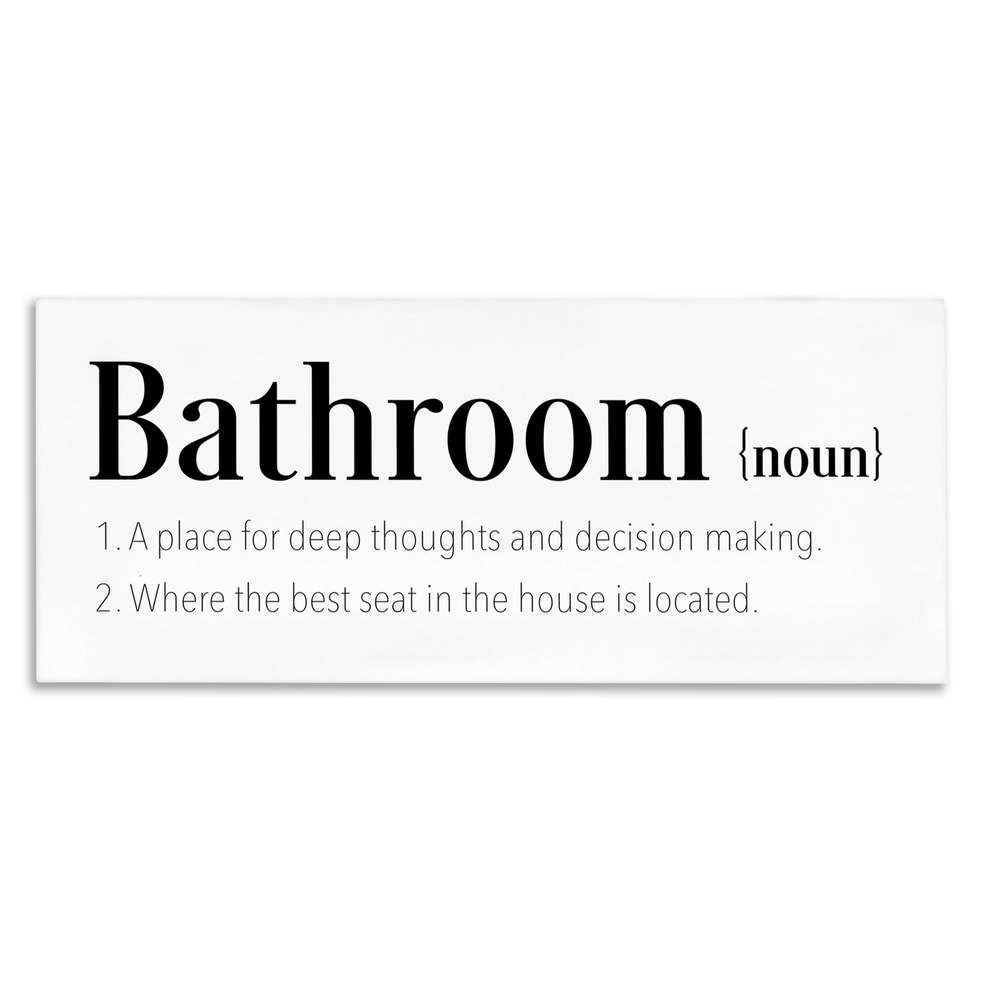 Stupell Industries Funny Bathroom Definition Bath & Laundry Painting Wrapped Canvas Art Print Wall Art, 30 x 13