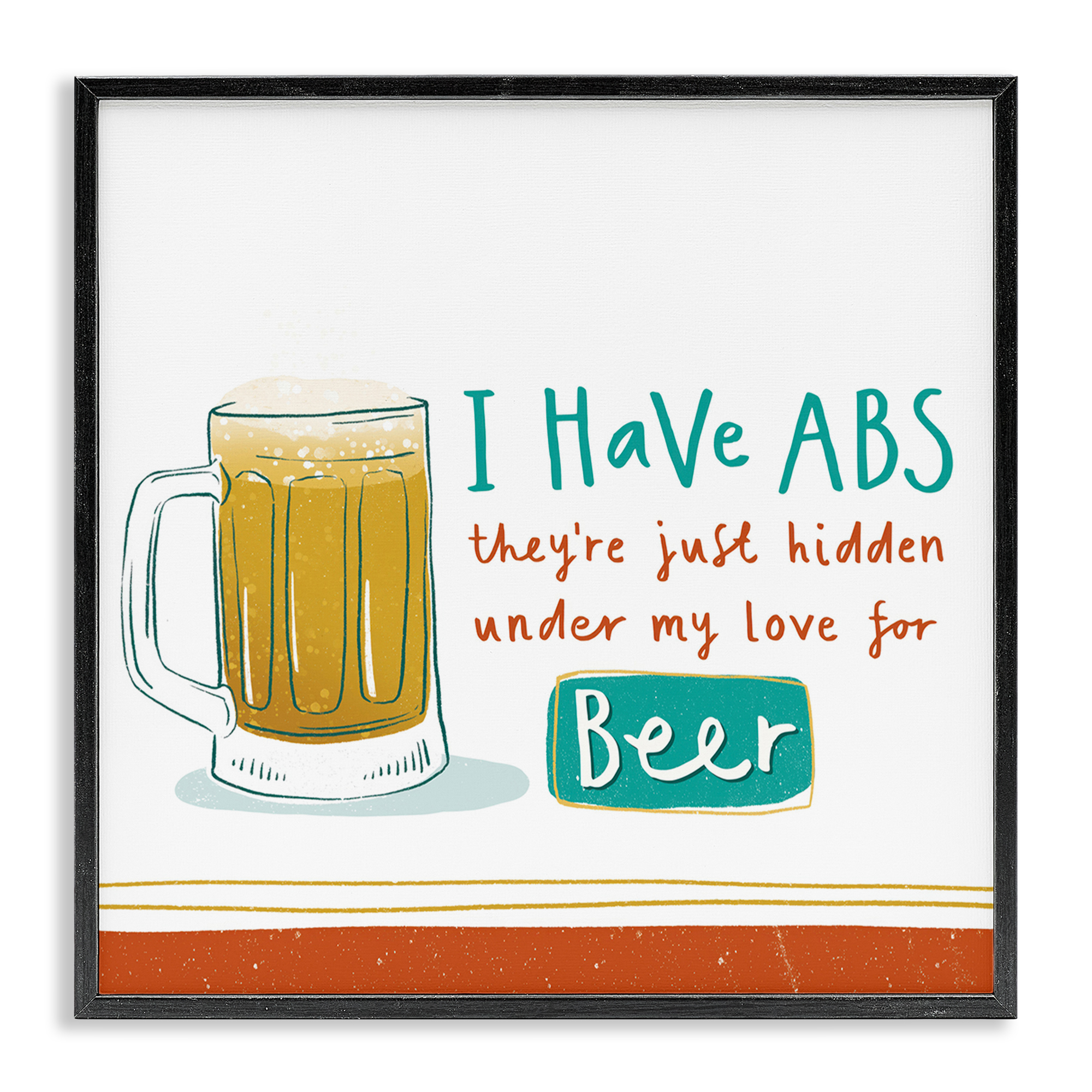 Stupell Industries Funny Beer Phrase Food & Beverage Painting Black Framed Art Print Wall Art, 17 x 17