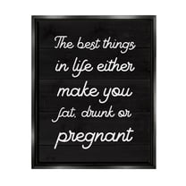 Stupell Industries Funny Best Things In Life Inspirational Painting Black Floater Framed Canvas Art Print Wall Art, 17 x 21