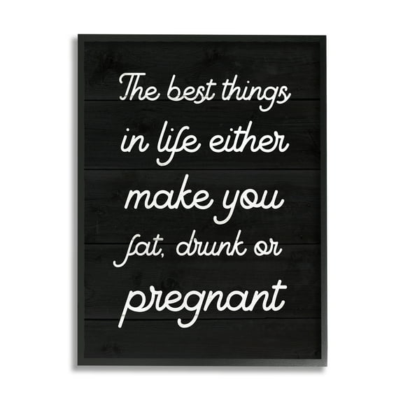 Stupell Industries Funny Best Things In Life Inspirational Painting Black Framed Art Print Wall Art, 11 x 14